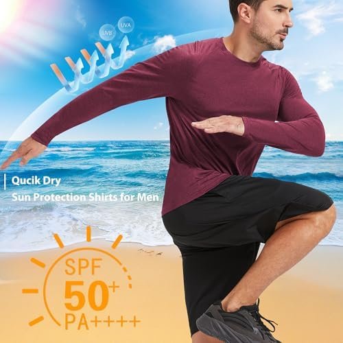 4-7 Pack Long Sleeve Shirts for Men Quick Dry Moisture Wicking Mens Long Sleeve Tee Shirts Workout T Shirts