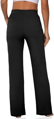 Wide Leg Pants for Women, Yoga Pants with Pockets High Waist Casual Straight Dress Pants Petite/Tall/Regular