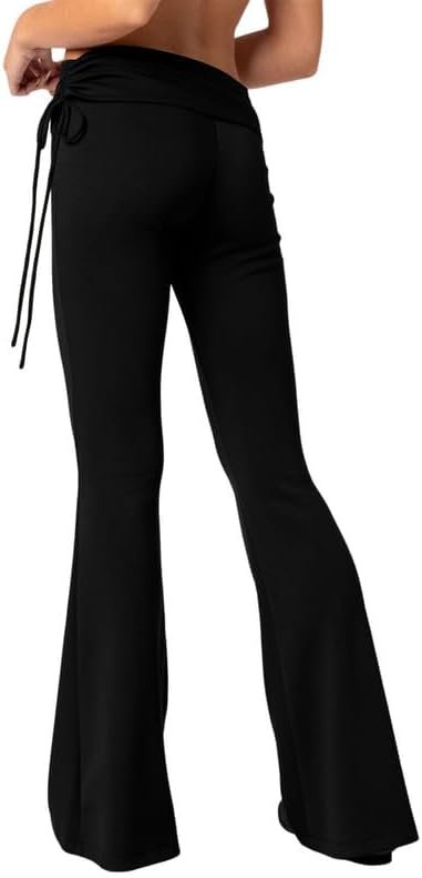 Womens Flare Leggings Yoga Pants Women Fold Over Bootcut Lounge Workout Pant
