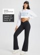 Women's Flare Leggings Crossover High Waist Bootcut Yoga Pants Petite Tummy Control Bell Bottom Leggings 29"/32"
