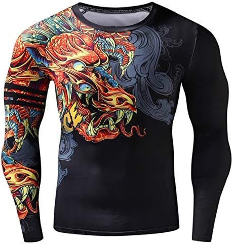 Men's 3D Printed Compression Long Sleeve T Shirts Top Tees