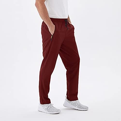 Men's Lightweight Pants with Zipper Pockets Quick Dry Workout Athletic Travel Pants