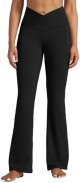 Women's Flare Leggings Crossover Yoga Pants High Waist Bootcut Workout Leggings with Pockets 29" 31"