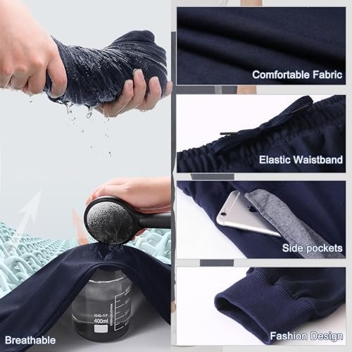 Men's Athletic Running Pants Lightweight Workout Joggers Quick Dry Gym Sweatpants