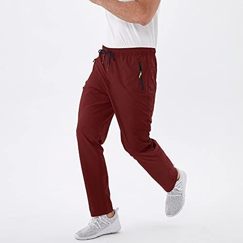 Men's Lightweight Pants with Zipper Pockets Quick Dry Workout Athletic Travel Pants