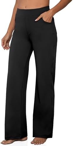 Wide Leg Pants for Women, Yoga Pants with Pockets High Waist Casual Straight Dress Pants Petite/Tall/Regular