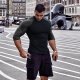 Mens Muscle Cut Raglan T shirts with 3/4 Sleeve Fitness Workout Tops