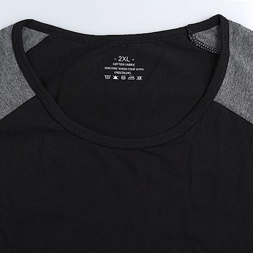 Mens Muscle Cut Raglan T shirts with 3/4 Sleeve Fitness Workout Tops