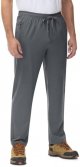 Men's Sweatpants Athletic Workout Gym Running Track Sweat Sport Exercise Pants Open Bottom Zipper Pockets Straight Leg