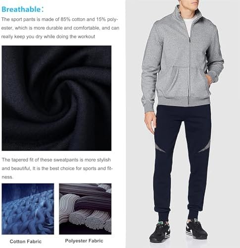 Men's Athletic Running Pants Lightweight Workout Joggers Quick Dry Gym Sweatpants