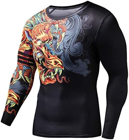 Men's 3D Printed Compression Long Sleeve T Shirts Top Tees