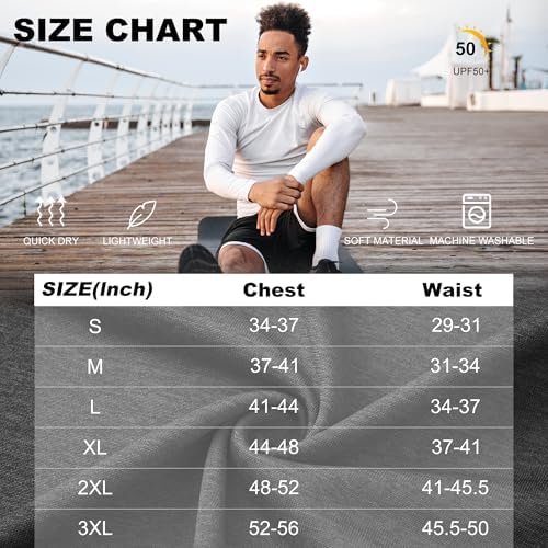4-7 Pack Long Sleeve Shirts for Men Quick Dry Moisture Wicking Mens Long Sleeve Tee Shirts Workout T Shirts