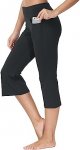 Plus Size Capris Pants for Women Yoga Flare High Waist Bootcut Stretch Casual Palazzo Leggings with Pockets