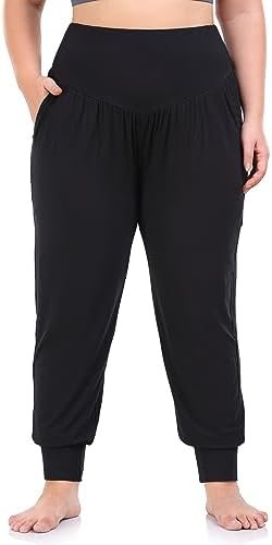 Women's Plus Size Yoga Joggers Pants Casual Comfy Workout Lounge Pants with Pockets