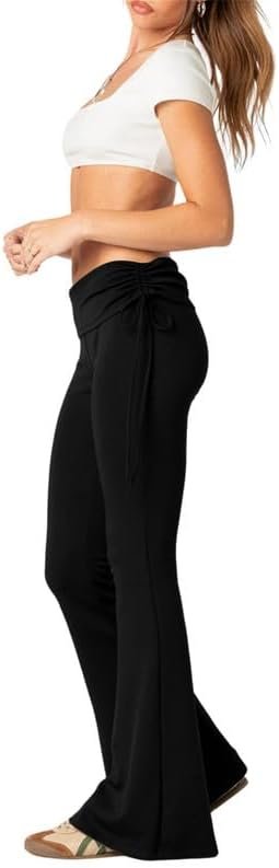 Womens Flare Leggings Yoga Pants Women Fold Over Bootcut Lounge Workout Pant