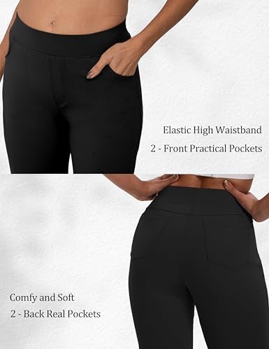 Wide Leg Pants for Women, Yoga Pants with Pockets High Waist Casual Straight Dress Pants Petite/Tall/Regular